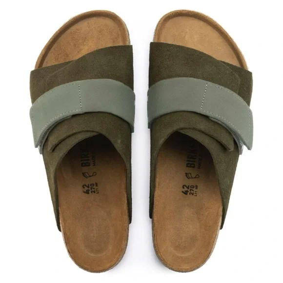 BIRKENSTOCK Kyoto Suede Leather Thyme Men’s Sandal - Picture 6 of 8